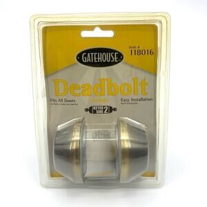 Gatehouse NOS Deadbolt Lock Keyed Two Sided Antique Gold Finish Item 118016 2002